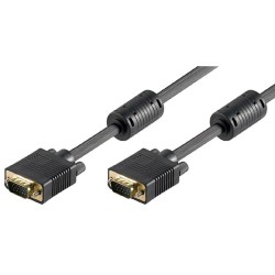 Video kabel SVGA (D-sub) samec - SVGA (D-sub) samec, 2m, pozlacené konektory, stíněný, černý, DOPRODEJ