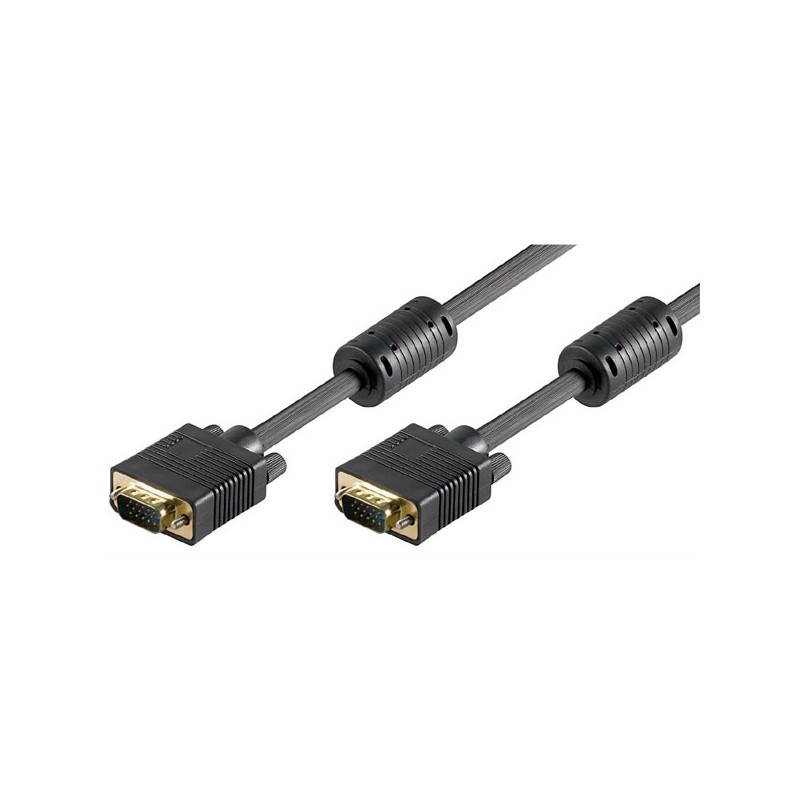 Video kabel SVGA (D-sub) samec - SVGA (D-sub) samec, 2m, pozlacené konektory, stíněný, černý, DOPRODEJ