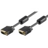 Video kabel SVGA (D-sub) samec - SVGA (D-sub) samec, 2m, pozlacené konektory, stíněný, černý, DOPRODEJ
