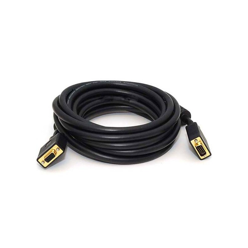 Prodlužovací video kabel SVGA (D-sub) samec - SVGA (D-sub) samice, 2m, pozlacené konektory, černý, DOPRODEJ