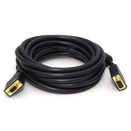 Prodlužovací video kabel SVGA (D-sub) samec - SVGA (D-sub) samice, 2m, pozlacené konektory, černý, DOPRODEJ