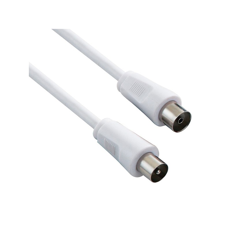 Antenní kabel Coax (9.5mm) samec - Coax (9.5mm) samice, 2m, 75 Ohm, bílý, DOPRODEJ