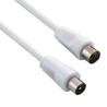 Antenní kabel Coax (9.5mm) samec - Coax (9.5mm) samice, 2m, 75 Ohm, bílý, DOPRODEJ