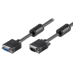Prodlužovací video kabel SVGA (D-sub) samec - SVGA (D-sub) samice, 3m, stíněný, černý, DOPRODEJ
