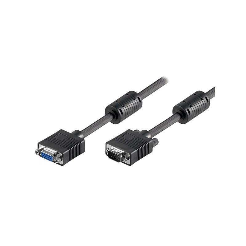 Prodlužovací video kabel SVGA (D-sub) samec - SVGA (D-sub) samice, 3m, stíněný, černý, DOPRODEJ
