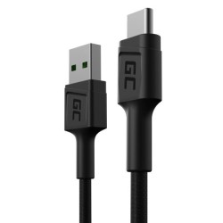 Green Cell kabel GC PowerStream USB-A - USB-C 30 cm, rychlé nabíjení, Ultra Charge, QC 3.0