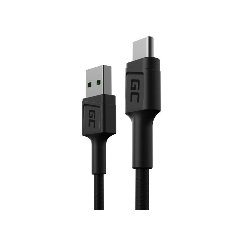 Green Cell kabel GC PowerStream USB-A - USB-C 30 cm, rychlé nabíjení, Ultra Charge, QC 3.0