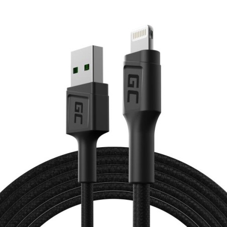 Green Cell kabel GC PowerStream USB-A - Lightning 200 cm, rychlé nabíjení Apple 2.4A