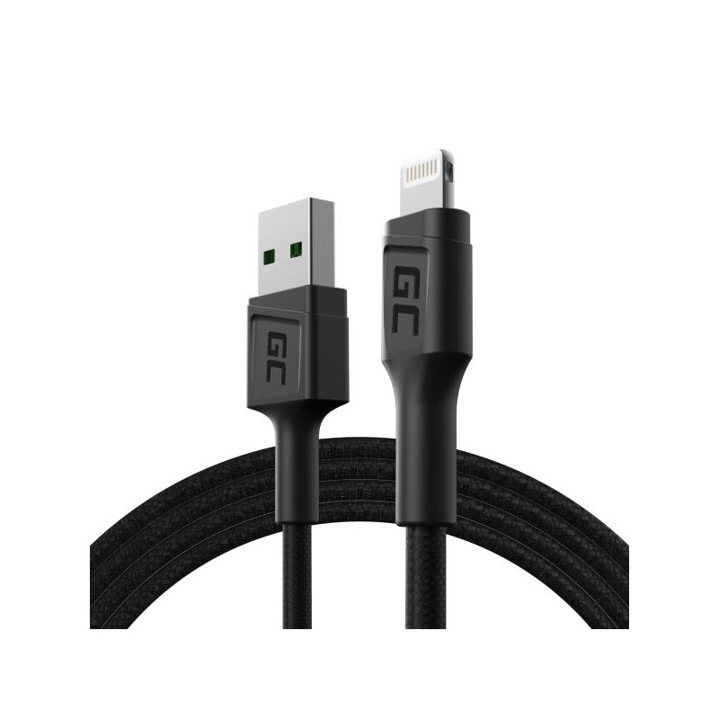 Green Cell kabel GC PowerStream USB-A - Lightning 120 cm, rychlé nabíjení Apple 2.4A