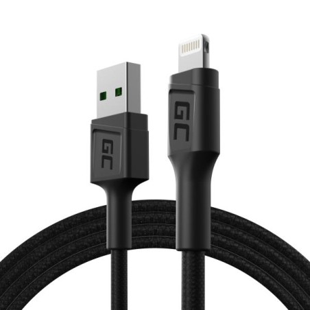 Green Cell kabel GC PowerStream USB-A - Lightning 120 cm, rychlé nabíjení Apple 2.4A