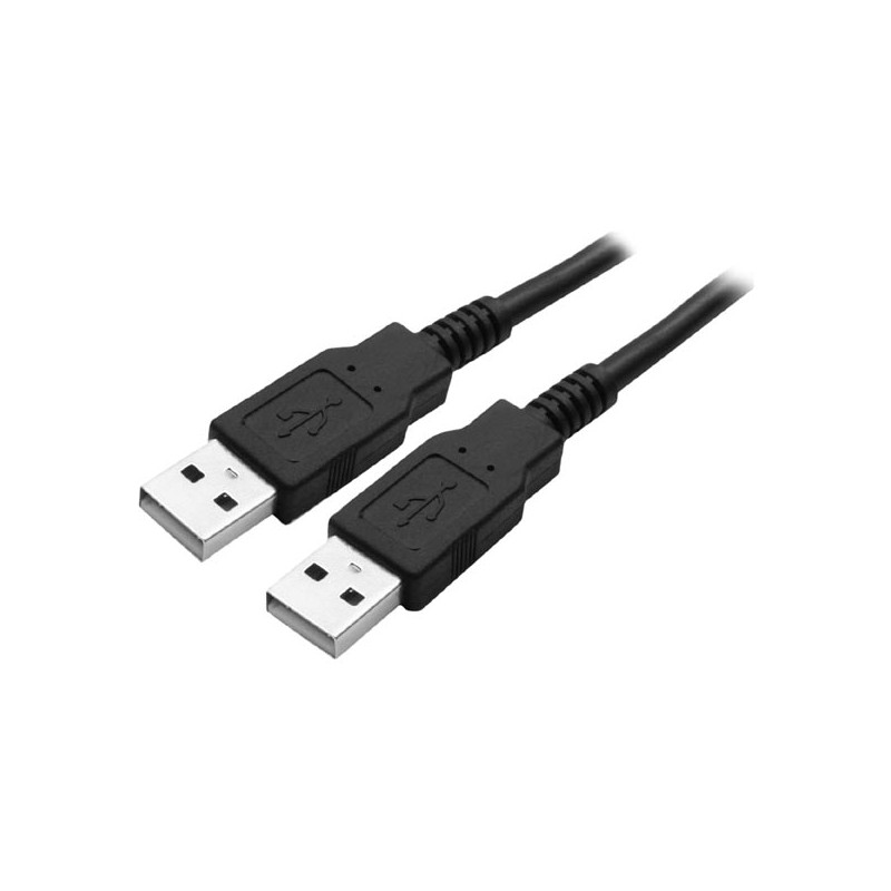 Logo USB kabel (2.0), USB A samec - USB A samec, 1.8m, černý, blistr, High Speed, DOPRODEJ