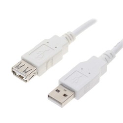 Logo USB prodlužka (2.0), USB A samec - USB A samice, 0.3m, bílá, blistr, DOPRODEJ