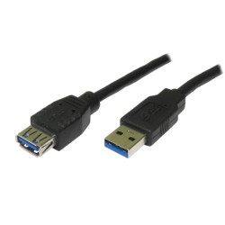 Logo USB prodlužka (3.0), USB A samec - USB A samice, 1.8m, černá, blistr, DOPRODEJ