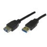 Logo USB prodlužka (3.0), USB A samec - USB A samice, 1.8m, černá, blistr, DOPRODEJ