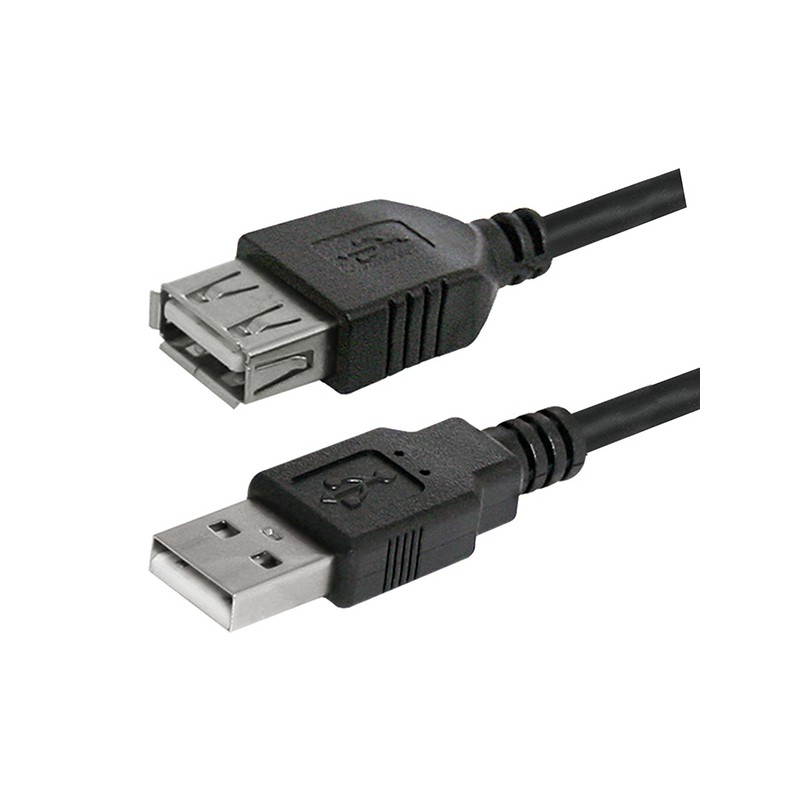 Logo USB prodlužka (2.0), USB A samec - USB A samice, 3m, černá, DOPRODEJ