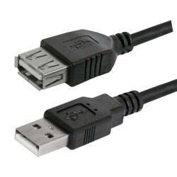 Logo USB prodlužka (2.0), USB A samec - USB A samice, 3m, černá, cena za 1 kus, DOPRODEJ