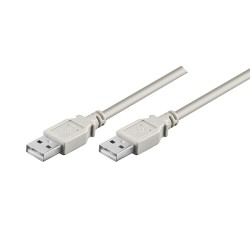 USB kabel (2.0), USB A samec - USB A samec, 1.8m, šedý, High Speed, DOPRODEJ