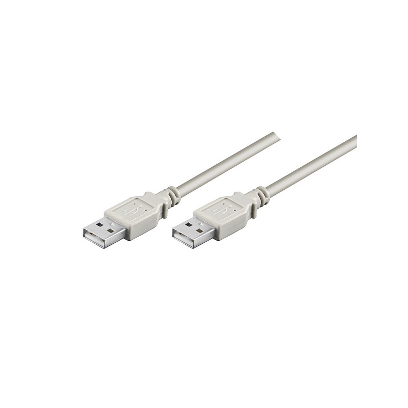 USB kabel (2.0), USB A samec - USB A samec, 1.8m, šedý, High Speed, DOPRODEJ