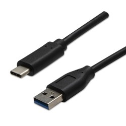 USB kabel (3.2 gen 2), USB A samec - USB C samec, 1m, 10 Gb/s, 5V/3A, černý, DOPRODEJ