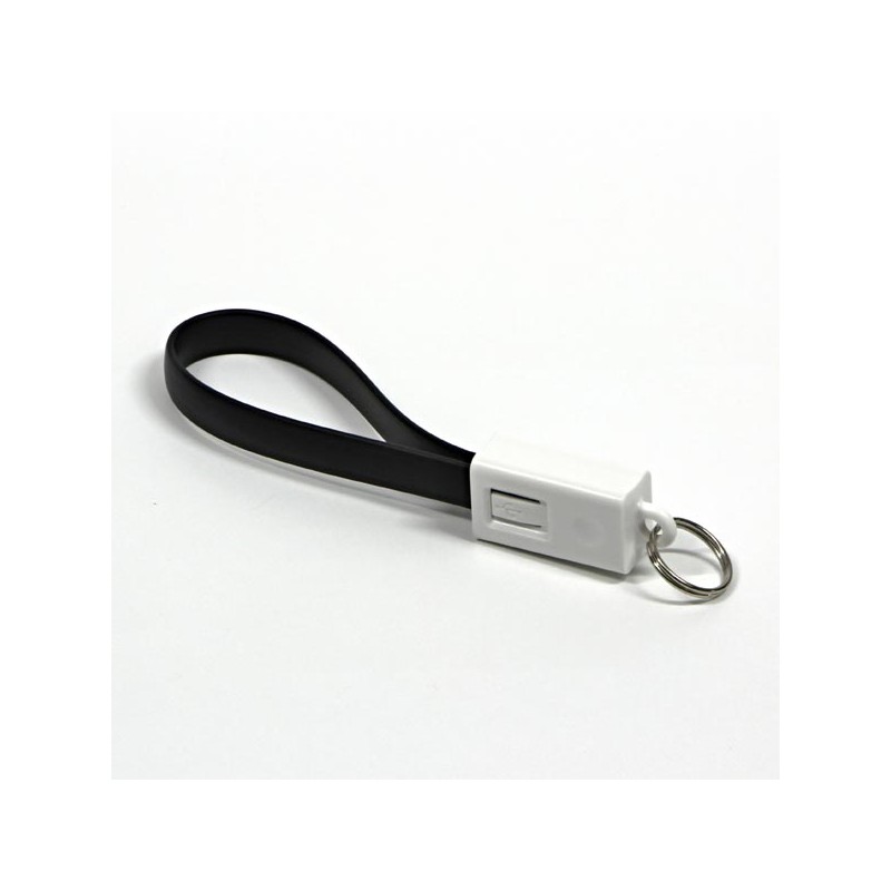 Logo USB kabel (2.0), USB A samec - microUSB samec, 0.2m, černý, blistr, klíčenka, DOPRODEJ