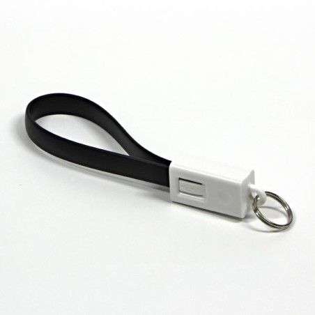 Logo USB kabel (2.0), USB A samec - microUSB samec, 0.2m, černý, blistr, klíčenka, DOPRODEJ