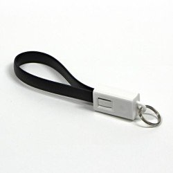USB kabel (2.0), USB A samec - microUSB samec, 49160, 0.2m, černý, klíčenka, DOPRODEJ