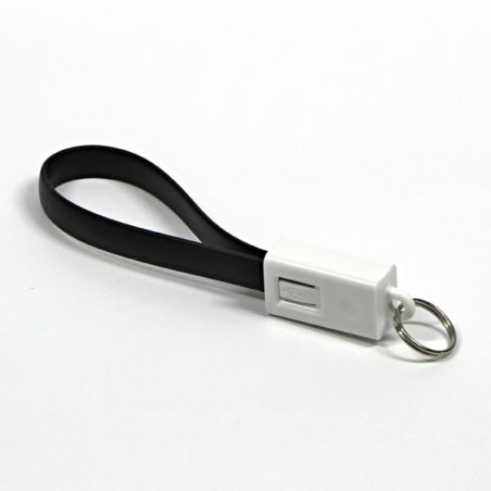 USB kabel (2.0), USB A samec - microUSB samec, 49160, 0.2m, černý, klíčenka, DOPRODEJ
