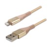 Logo USB kabel (2.0), USB A samec - Apple Lightning samec, 2m, MFi certifikace, 5V/2,4A, zlatý, box, nylonové opletení