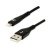 Logo USB kabel (2.0), USB A samec - Apple Lightning samec, 2m, MFi certifikace, 5V/2,4A, černý, box, nylonové opletení