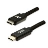 Logo USB kabel (3.2 gen 1), USB C samec - USB C samec, 2m, 5 Gb/s, 5V/3A, černý, box, nylonové opletení, hliníkový kryt