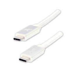 Logo USB kabel (3.2 gen 1), USB C samec - USB C samec, 1m, 5 Gb/s, 5V/3A, bílý, box, nylonové opletení, hliníkový kryt