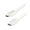 Logo USB kabel (3.2 gen 1), USB C samec - USB C samec, 1m, 5 Gb/s, 5V/3A, bílý, box, nylonové opletení, hliníkový kryt