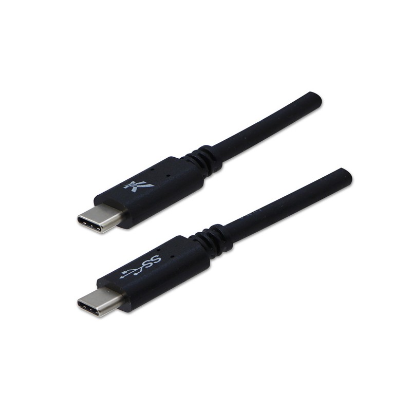 Logo USB kabel (3.2 gen 1), USB C samec - USB C samec, 1m, 5 Gb/s, 5V/3A, černý, blistr, DOPRODEJ