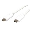 USB kabel (3.1), USB C samec - USB C samec, 1m, bílý, plastic bag, USB Power Delivery, DOPRODEJ
