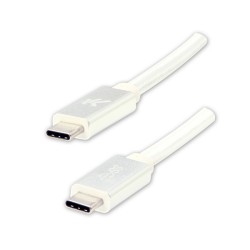 Logo USB kabel (3.2 gen 2), USB C samec - USB C samec, 1m, Power Delivery 100W, 10 Gb/s, 20V/5A, bílý, box, nylonové opletení