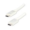 Logo USB kabel (3.2 gen 2), USB C samec - USB C samec, 1m, Power Delivery 100W, 10 Gb/s, 20V/5A, bílý, box, nylonové opletení