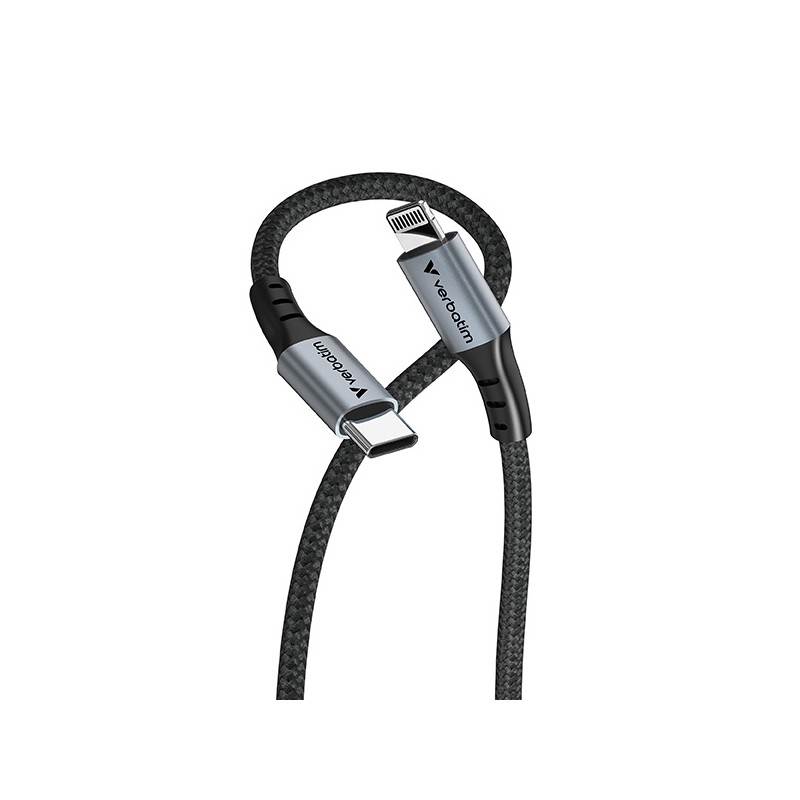 Verbatim USB kabel USB C samec - USB lightning samec, 60W, 1.2m, černý, box, 31844