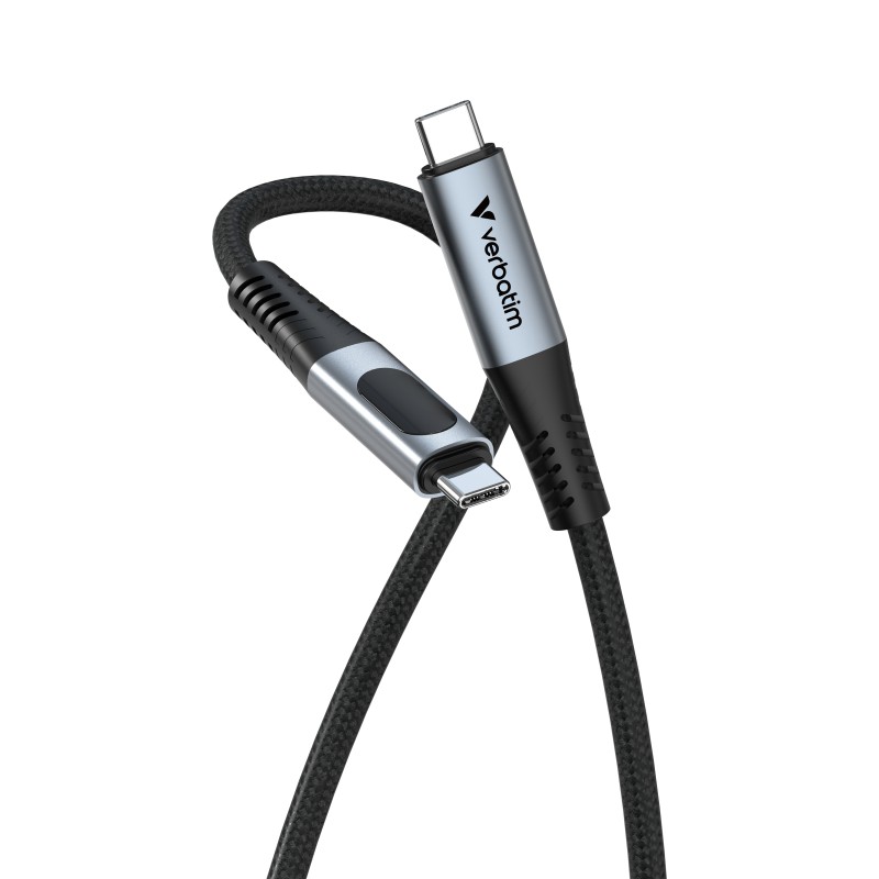 VERBATIM Kabel USB-C Sync & Charge, 100W, s displejem, 120cm