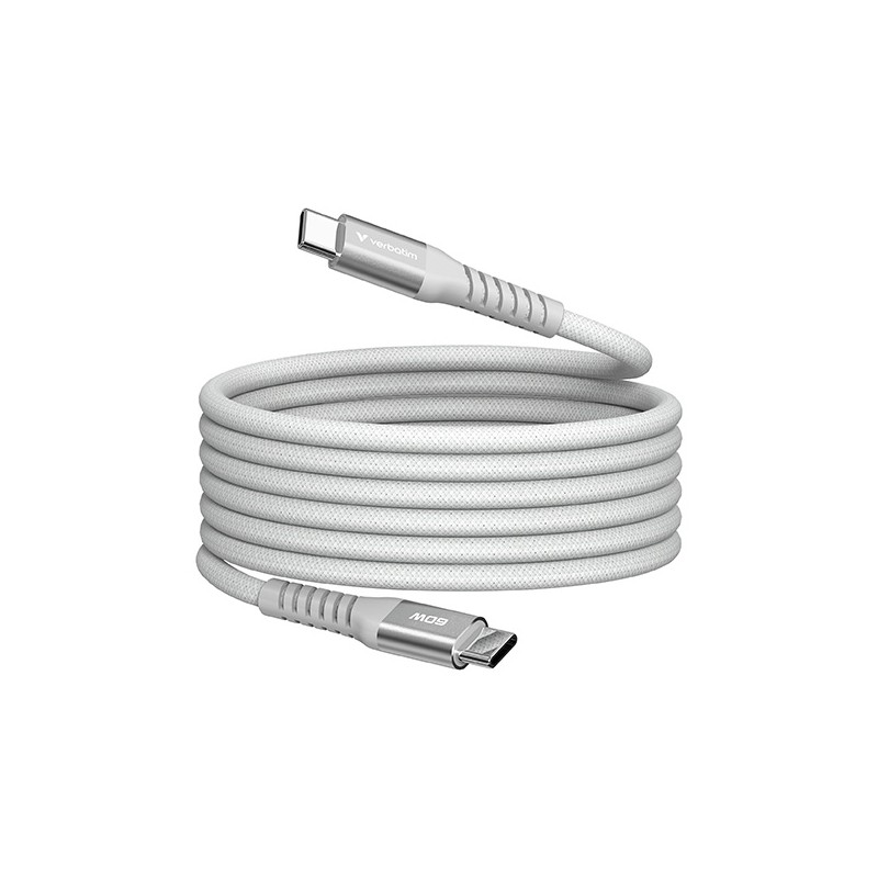 Verbatim USB-C kabel USB C samec - USB C samec, 60W, 1.2m, magnetický, šedý, box, 31850