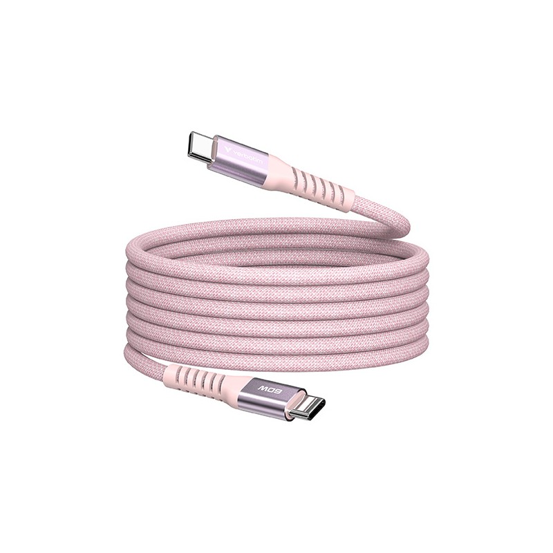 Verbatim USB-C kabel USB C samec - USB C samec, 60W, 1.2m, magnetický, růžový, box, 31853