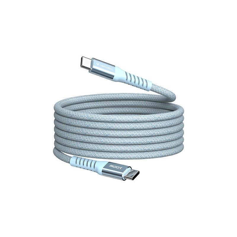 Verbatim USB-C kabel USB C samec - USB C samec, 100W, 1.2m, magnetický, modrý, box, 31856