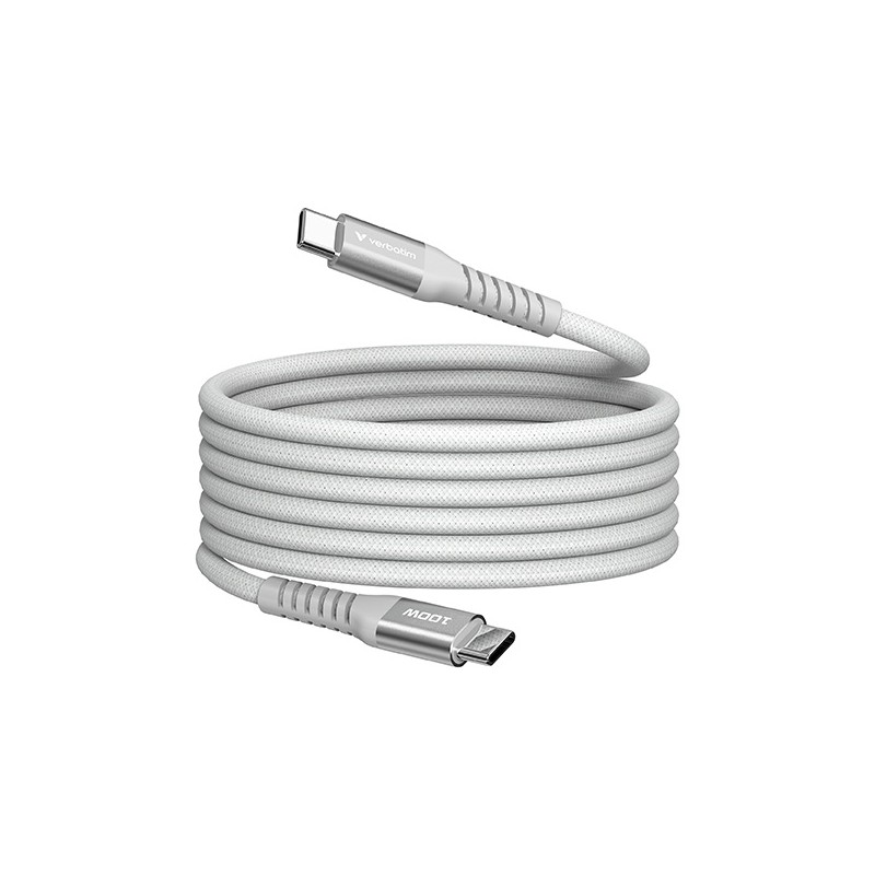 Verbatim USB-C kabel USB C samec - USB C samec, 100W, 1.2m, magnetický, šedý, box, 31854