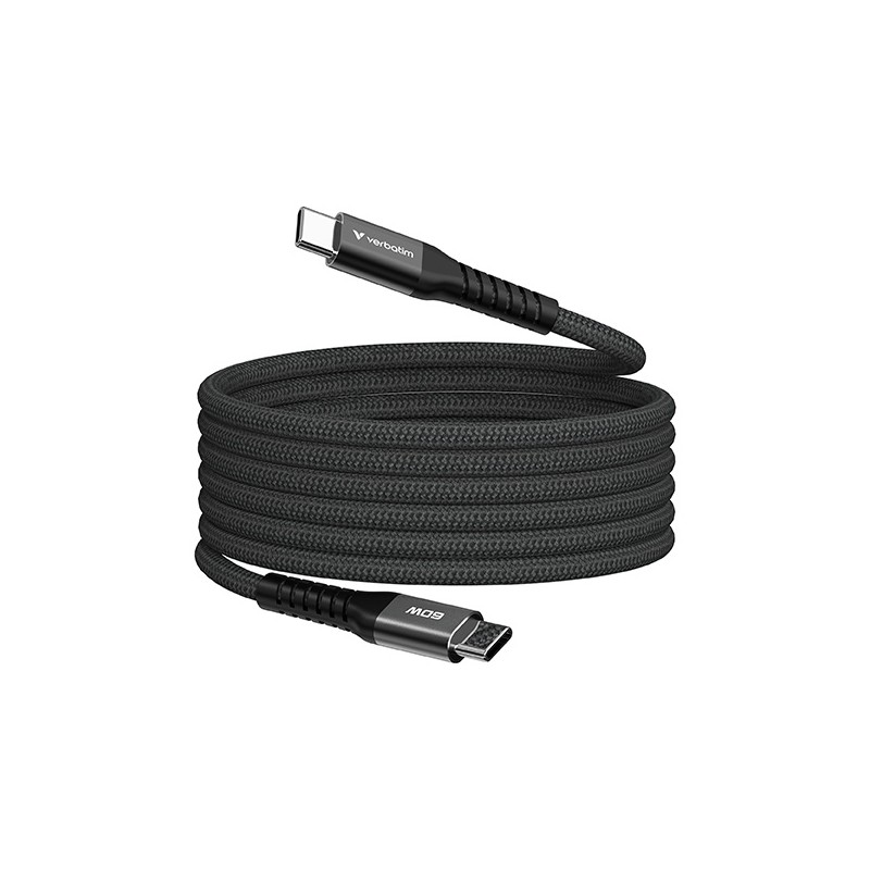 VERBATIM Kabel USB-C Sync & Charge, 60W, Magnetický, 120cm, černá