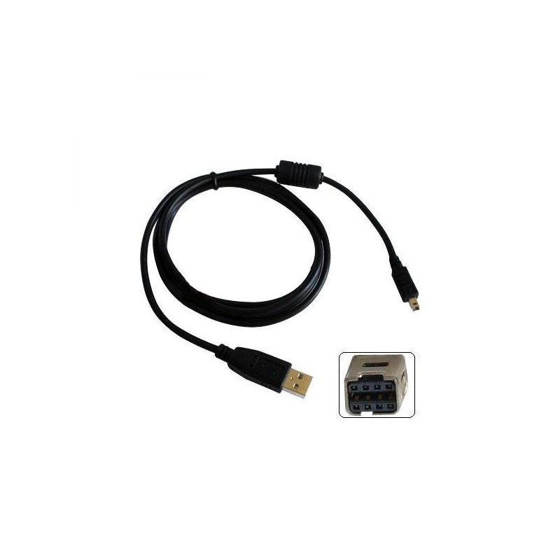 Logo USB kabel (2.0), USB A samec - 8-pin samec, 31179, 1.8m, černý, blistr, MINOLTA, DOPRODEJ