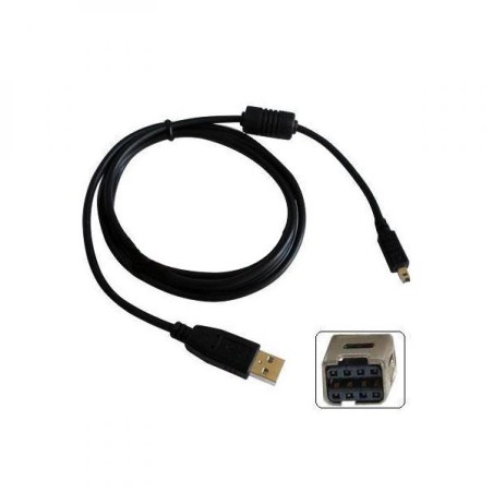 Logo USB kabel (2.0), USB A samec - 8-pin samec, 31179, 1.8m, černý, blistr, MINOLTA, DOPRODEJ