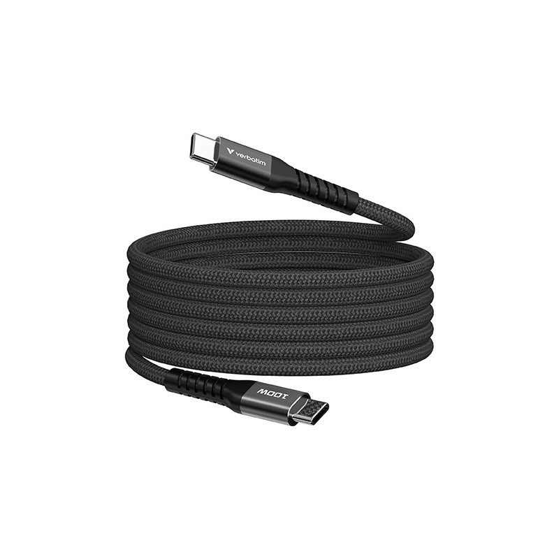 VERBATIM Kabel USB-C Sync & Charge, 100W, Magnetický, 120cm, černá