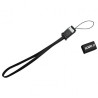 Logo USB kabel (2.0), USB A samec - miniUSB samec, 0.3m, černý, poutko na foťák, DOPRODEJ
