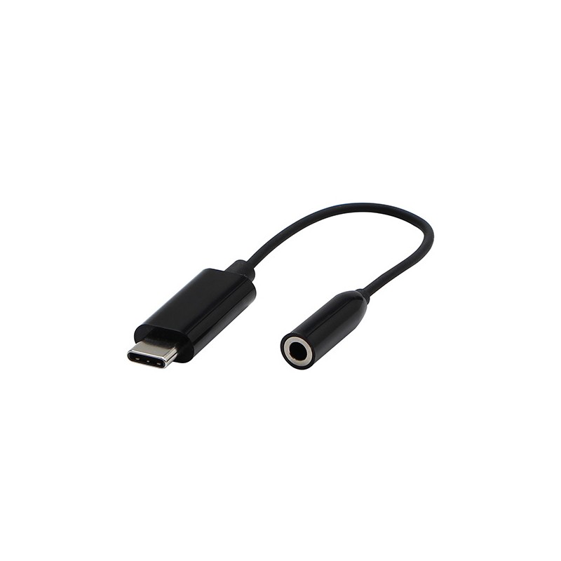 USB/Audio převodník, USB C samec - Jack (3.5mm) samice, stereo, černá, DOPRODEJ