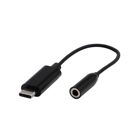 USB/Audio převodník, USB C samec - Jack (3.5mm) samice, stereo, černá, DOPRODEJ