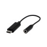 USB/Audio převodník, USB C samec - Jack (3.5mm) samice, stereo, černá, DOPRODEJ